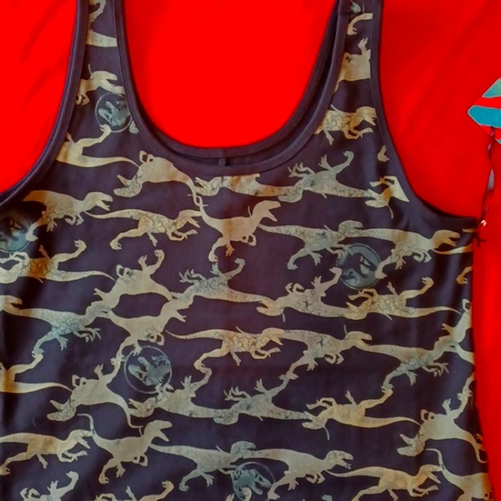 Torrid 2x black/green dinosaurs/cami tank dress JURASSIC PARK
